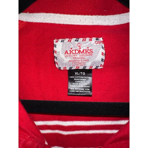 ACADEMIKS RED STRIPE POLO SIZE XL - Picture 2 of 5